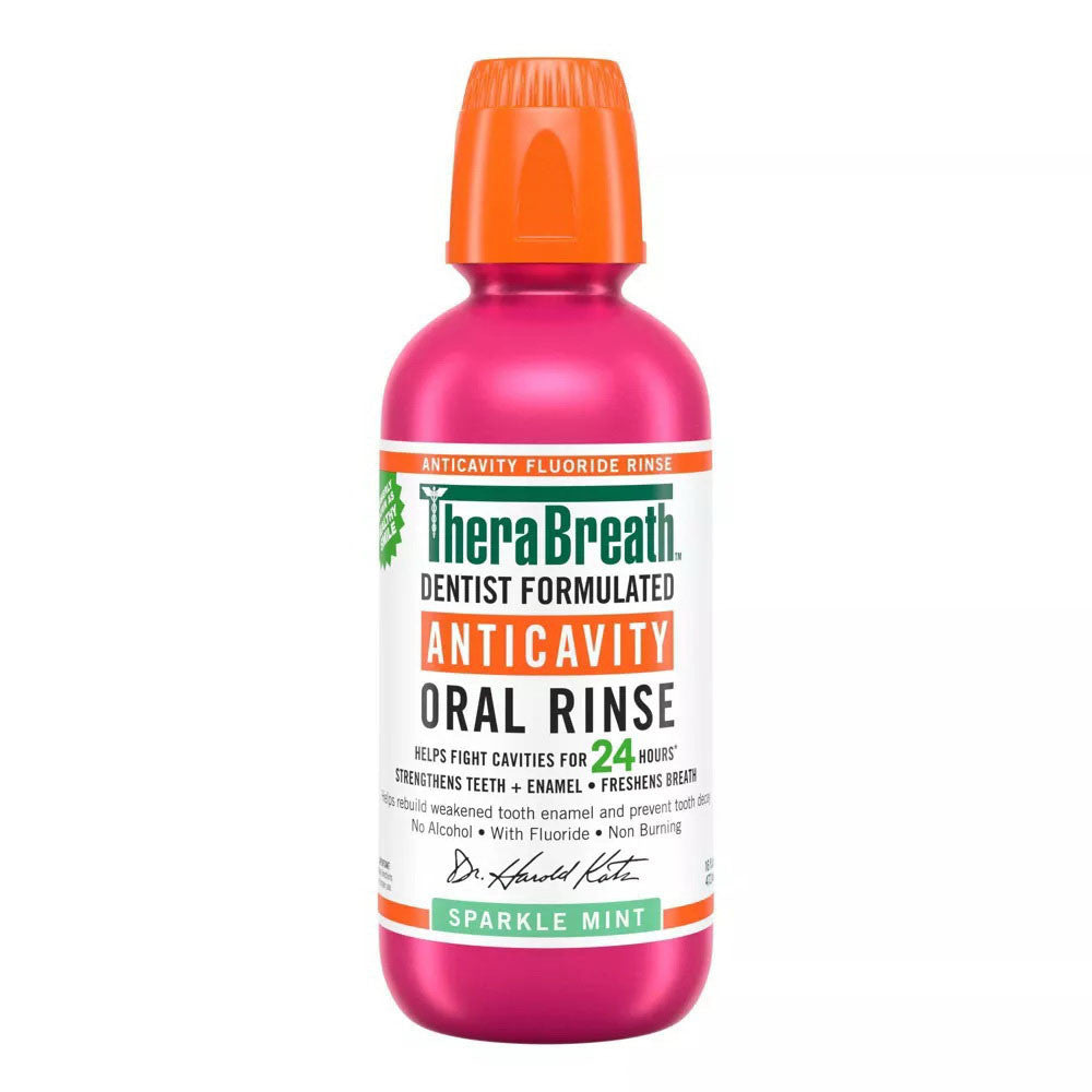 Therabreath Healthy Smile Mouthwash, Sparkle Mint, 16 Oz